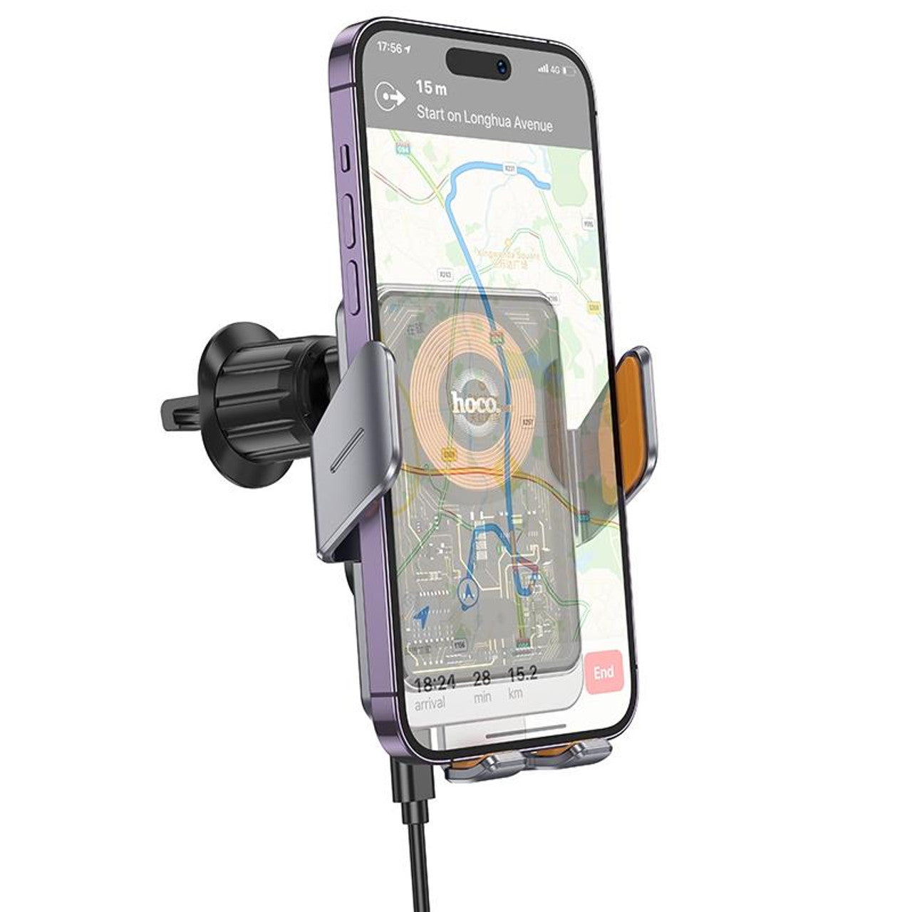 Support de téléphone portable de voiture de chargeur sans fil de bâti de sortie d'évent Support de téléphone portable de voiture de chargeur sans fil de bâti de sortie d'évent